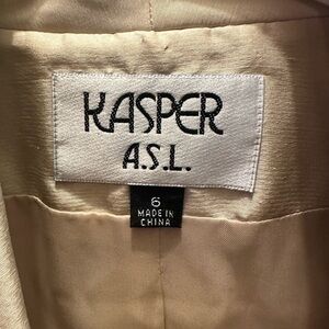 Kasper A.S.L. Silk Blend Jacket in Beige